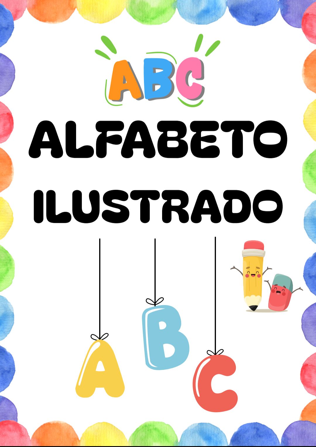 Alfabeto Ilustrado Colorido Digital PDF para imprimir - Bosque Ped...