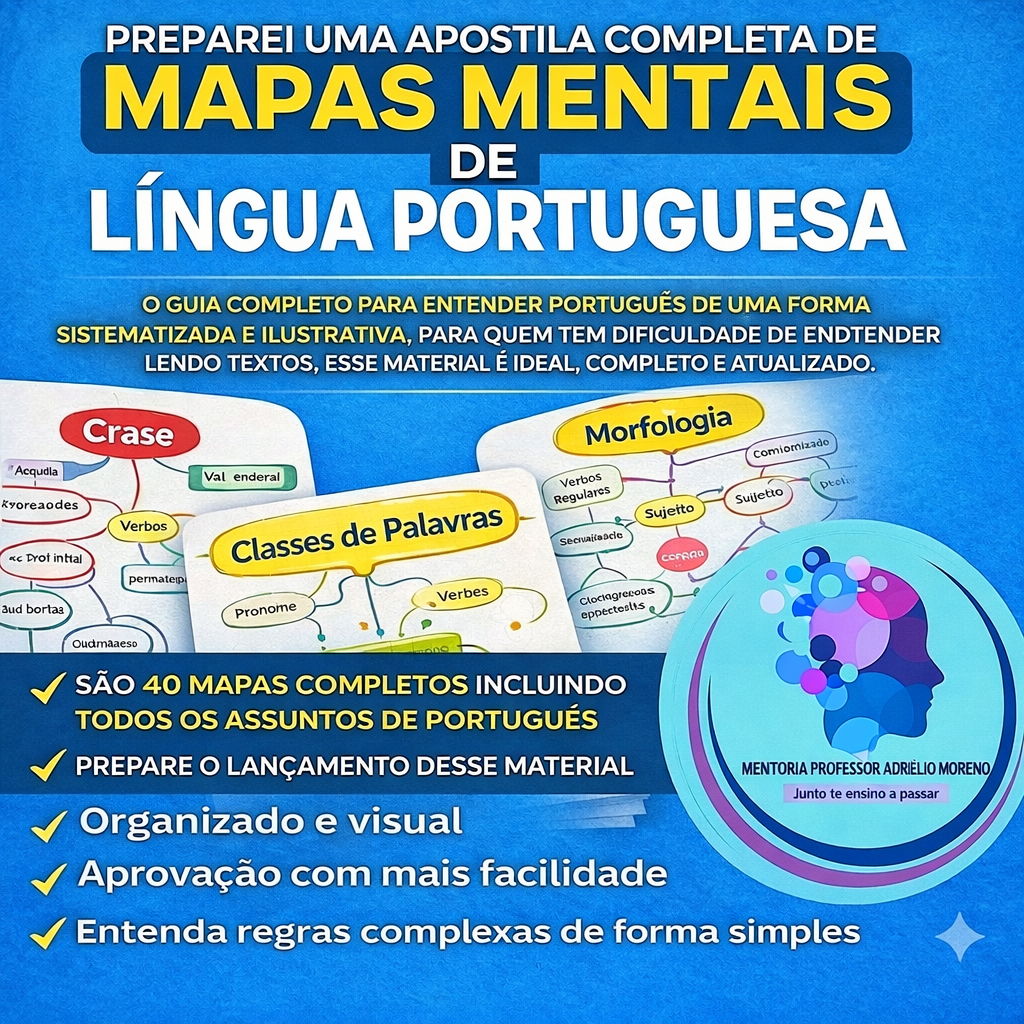 MAPAS MENTAIS DE LÍNGUA PORTUGUESA | GUIA COMPLETO PARA CONCURSOS
