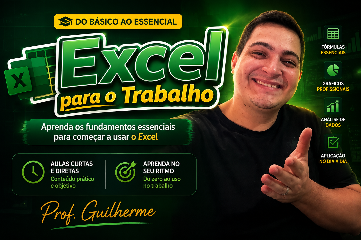 Capa do Curso NOÇÕES DE EXCEL PARA O TRABALHO