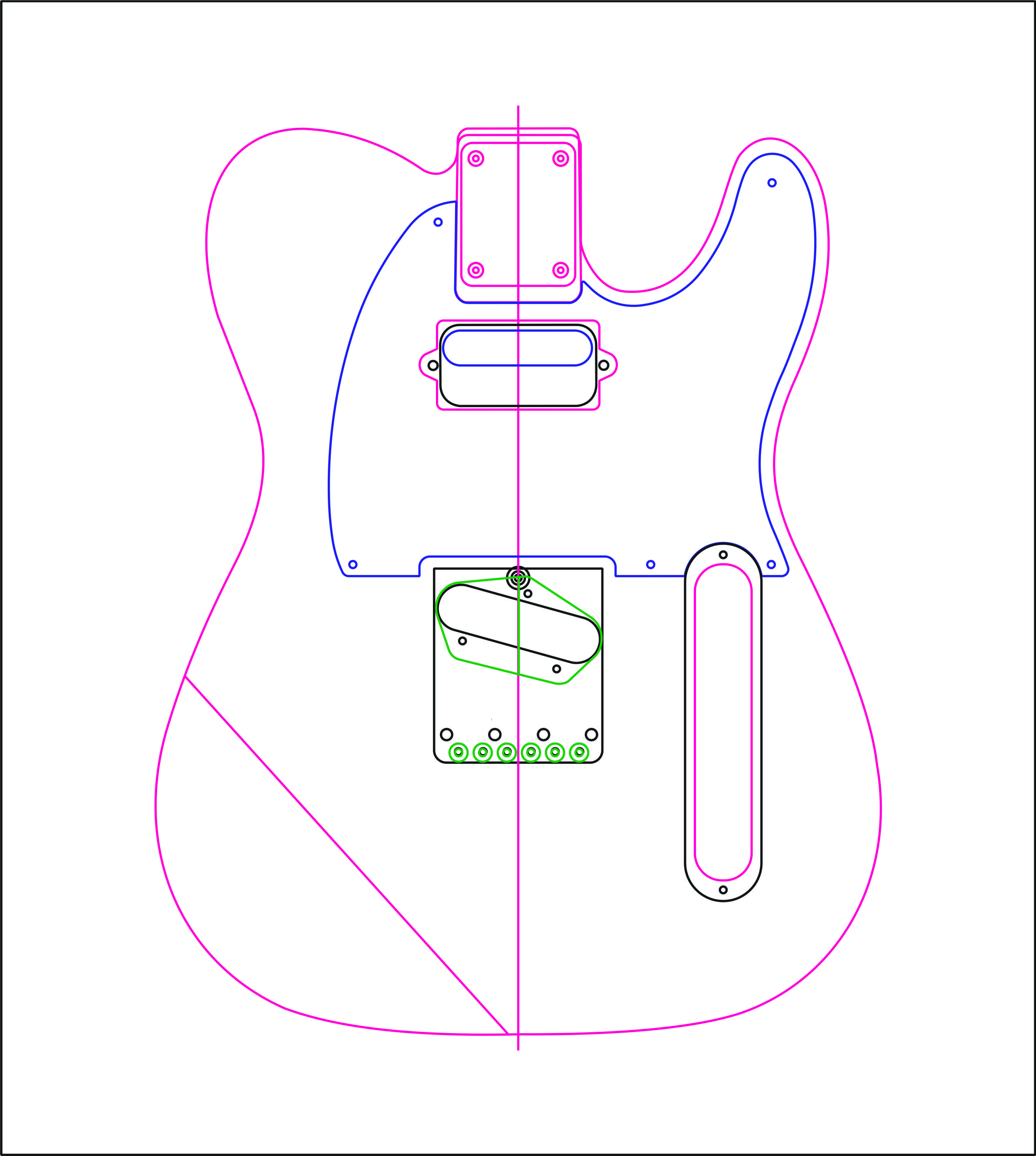 Guida Per Installazione Pickup Template Per Pickup Humbucker In Acrilico - Guida Per Il Routing Su Corpo Chitarra O Battipenna, Marca Kaish Guida Per Intaglio Pickup Chitarra Elettrica - Foto 7