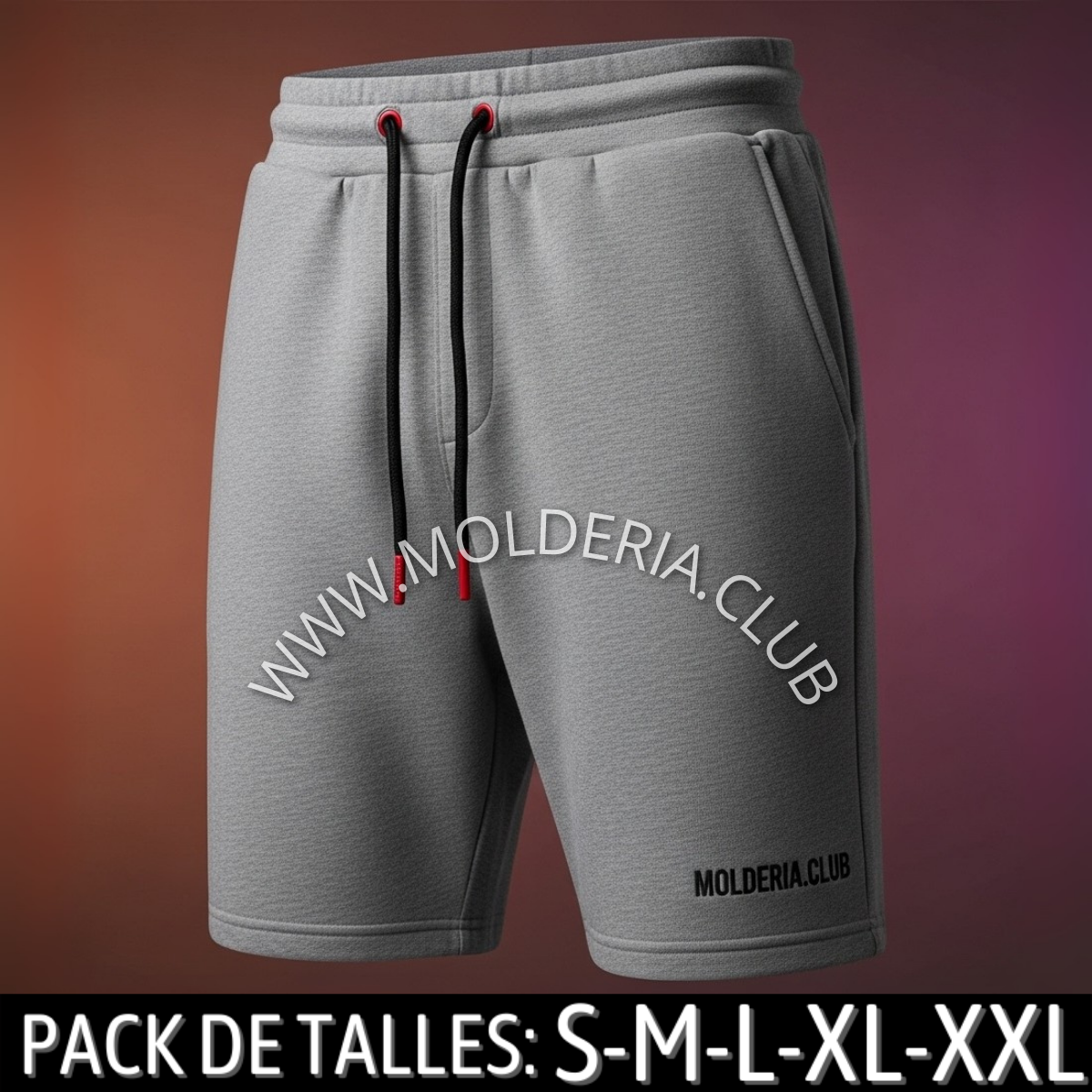 Patrón de Costura de Short para Hombre - Molde de Pantalón Corto Deportivo