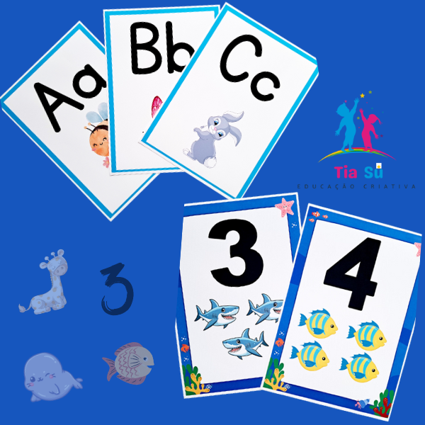KIT LETRAS DO ALFABETO DE PAREDE + NÚMEROS DE PAREDE