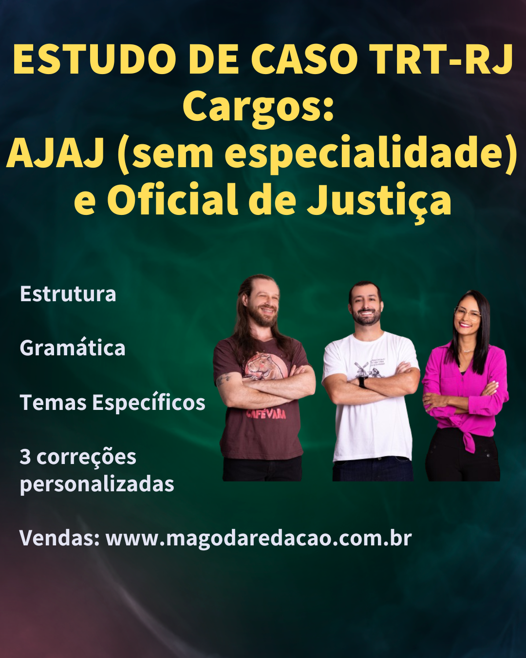Imagem de capa para o Curso online Estudo de caso TRT1 (RJ) - cargos AJAJ e Oficial de Justiça com 3 correções