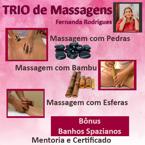 Imagem de capa para o Curso online TRIO de Massagens: Massagem com pedras, com bambus e com esferas