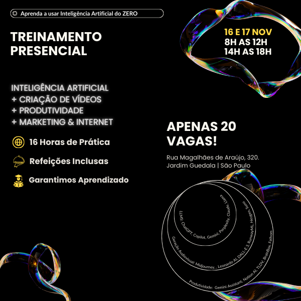 Treinamento Presencial: Inteligência Artificial + Criação de Vídeos