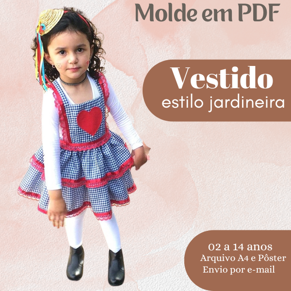 Imagem de capa para o Ebook MOLDE EM PDF VESTIDO ESTILO JARDINEIRA 