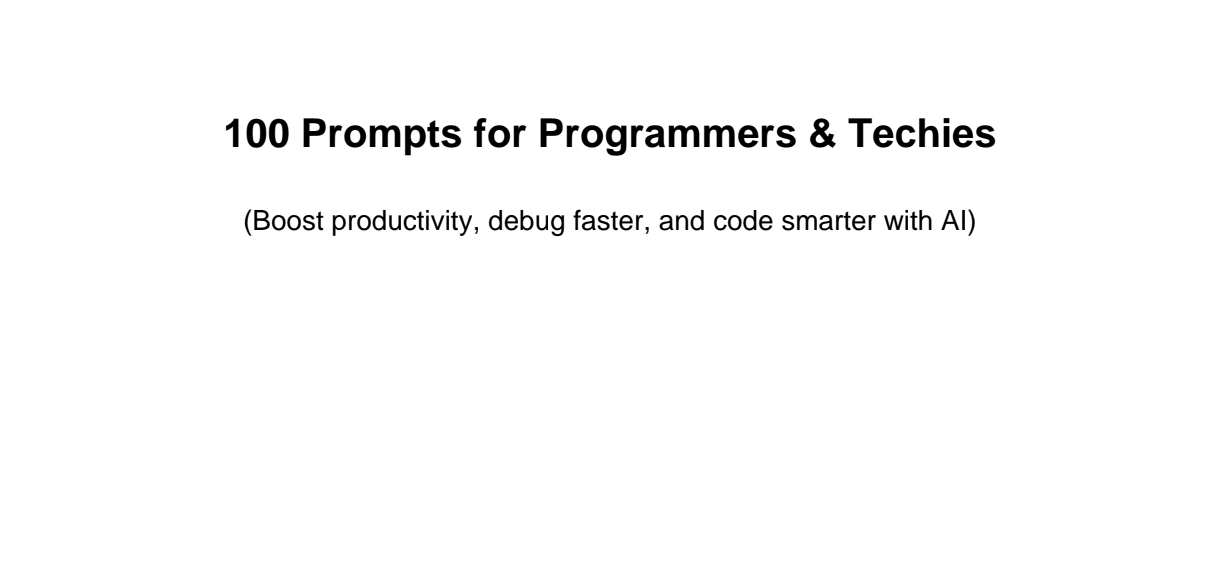 100 Prompts for Programmers & Techies | Hotmart