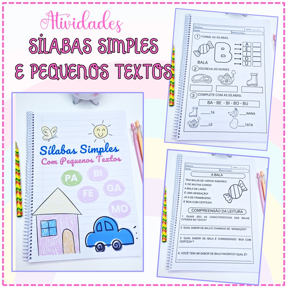 Atividades Sílabas Simples com Pequenos Textos - Professora Débora ...