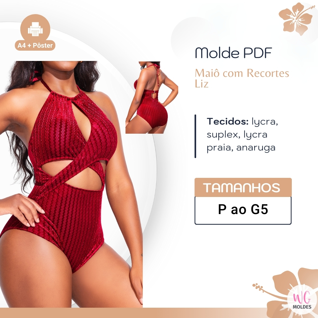 MOLDE MAIÔ COM RECORTES LIZ