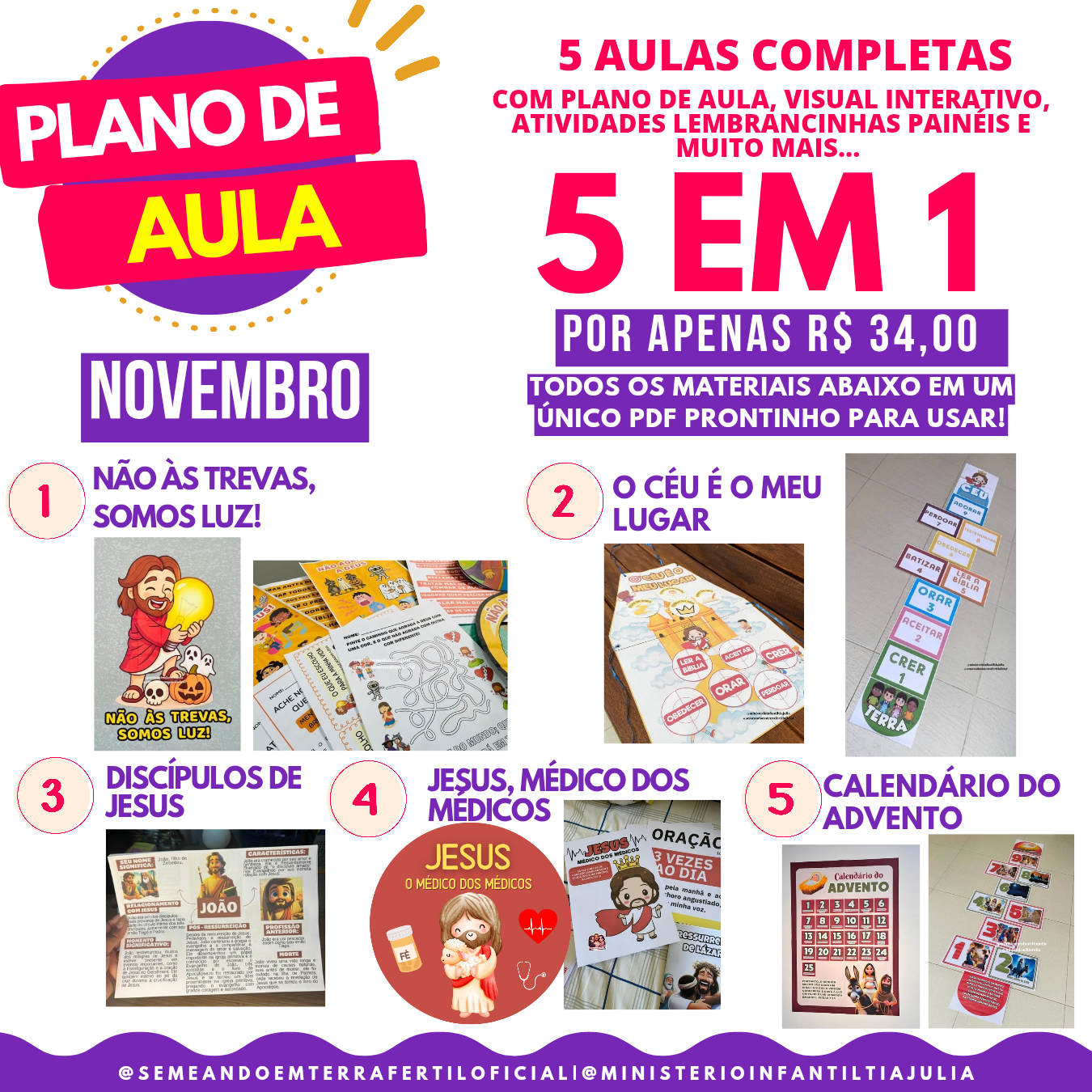 PLANO DE AULA NOVEMBRO – 5 EM 1! 🌟✨
