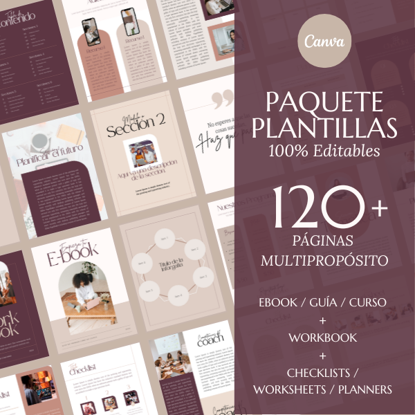 Pack Completo de Plantillas Prediseñadas: Ebook/Guía + Workbook + C...