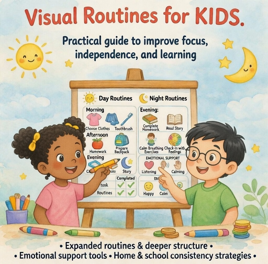 Mega Kit Visual Routines for Kids. Advanced daily structure for foc...