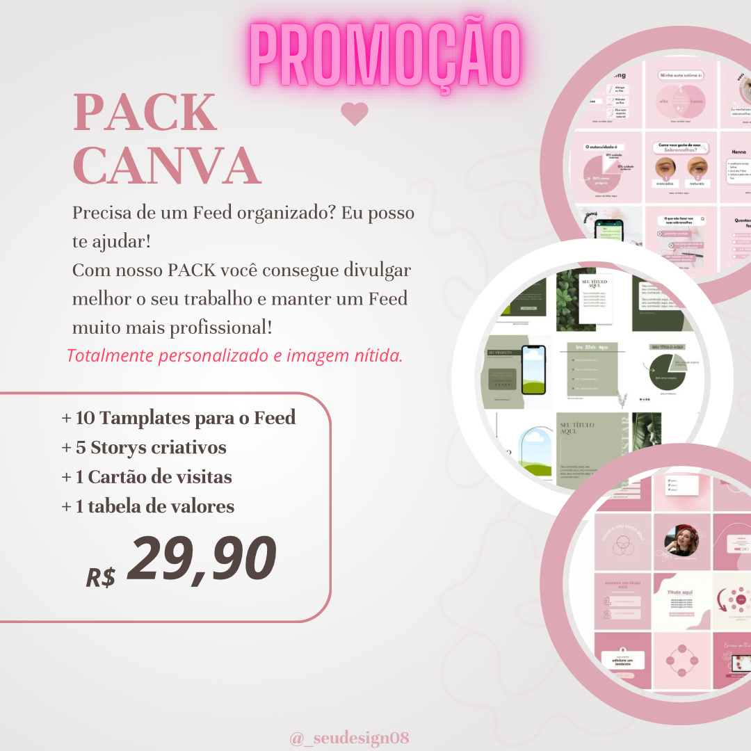 Pack Canva | Tamplates prontos para Instagram - Lisandra Ribeiro | Hotmart