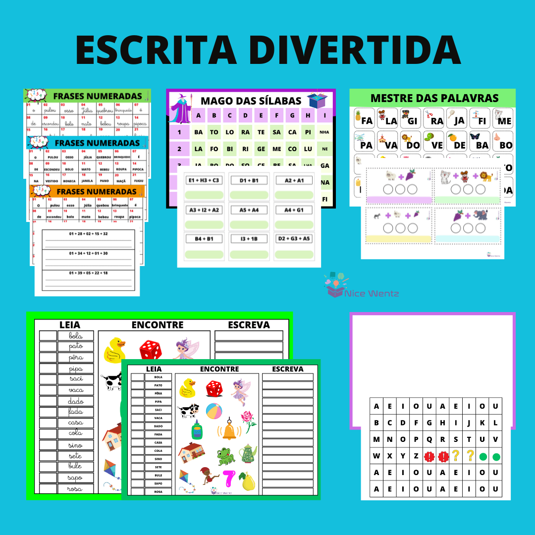 Kit - Escrita divertida - Nice Wentz Formação Educacional e Desenvo...