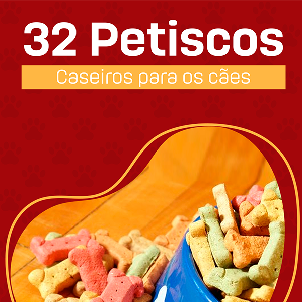 Imagem de capa para o Ebook 32 Receitas de Petiscos Caseiros para Cães