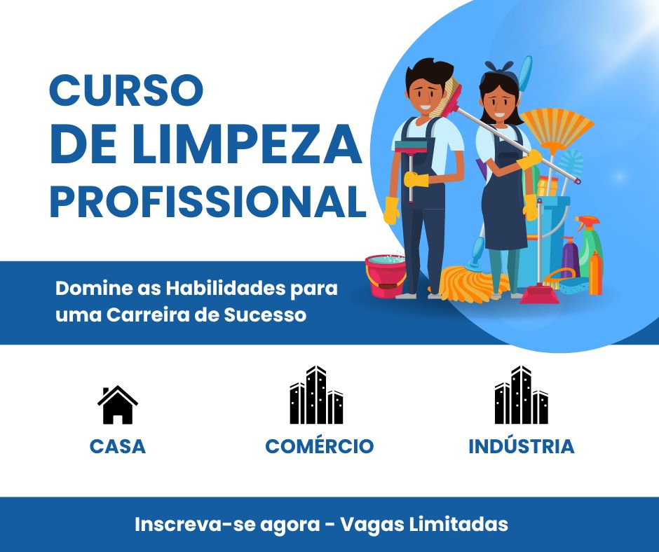 Imagem de capa para o Curso online Curso de Limpeza Profissional e Pós-Obra: Transforme Caos em Perfeição!