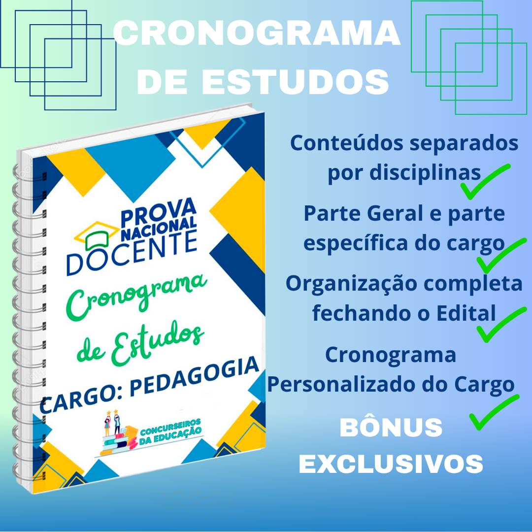 CRONOGRAMA DE ESTUDOS PND CARGO PEDAGOGIA (PROMOÇÃO) - Jhennyfer Ca...
