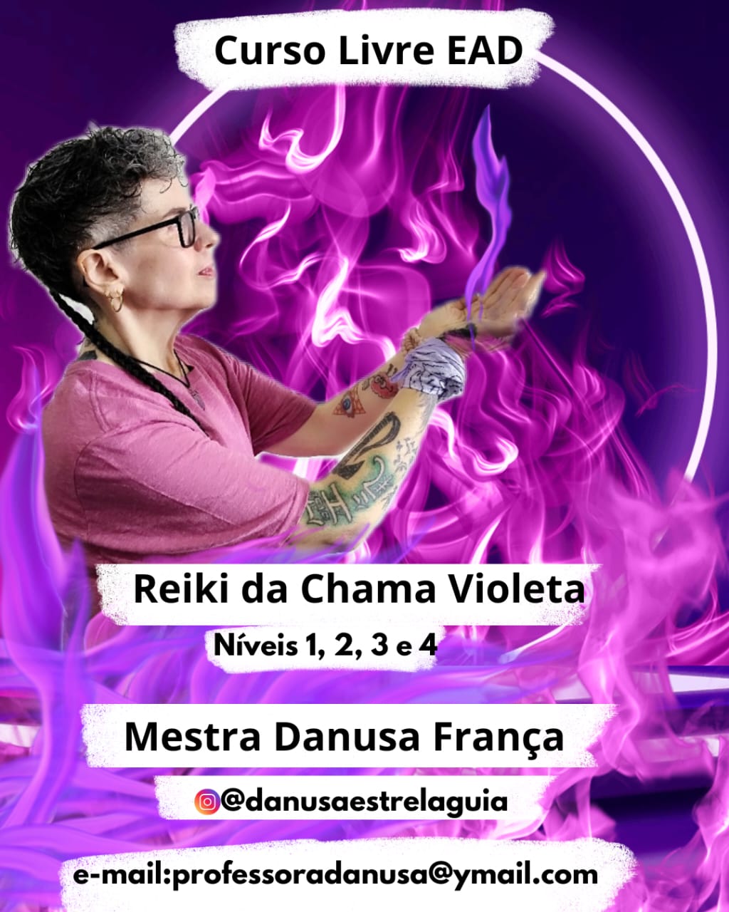 Curso Livre Reiki da Chama Violeta EAD Níveis 1, 2, 3 e 4 ou Mestrado.