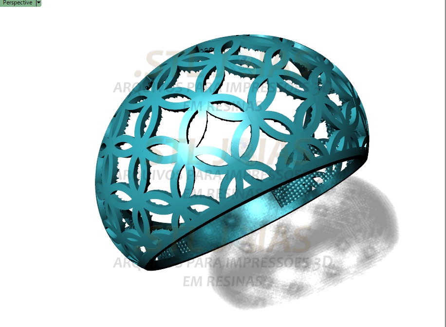 Anel detalhe vazado arquivo para impress o 3d formato stl