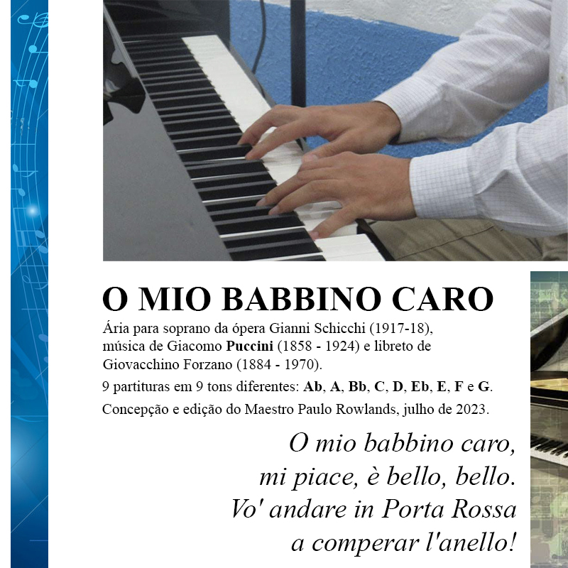 Imagem de capa para o Ebook PARTITURA de O MIO BABBINO CARO