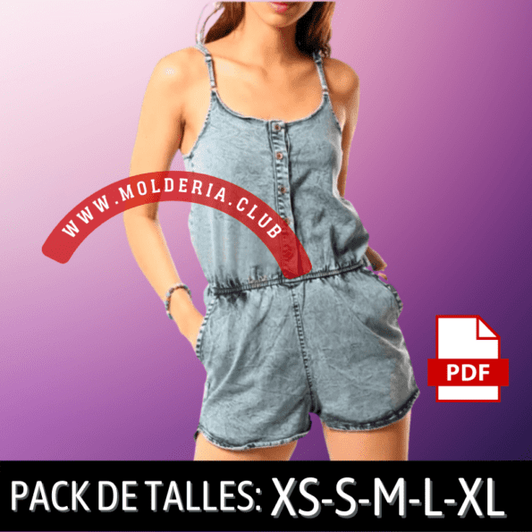 Patrón de Costura de Mono para Dama Enterito Jumpsuit