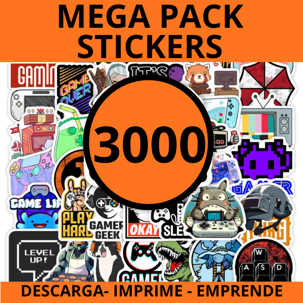 🥇Super Pack 3000 Stickers Imprimibles (Fácil, Rápido y Rentable)
