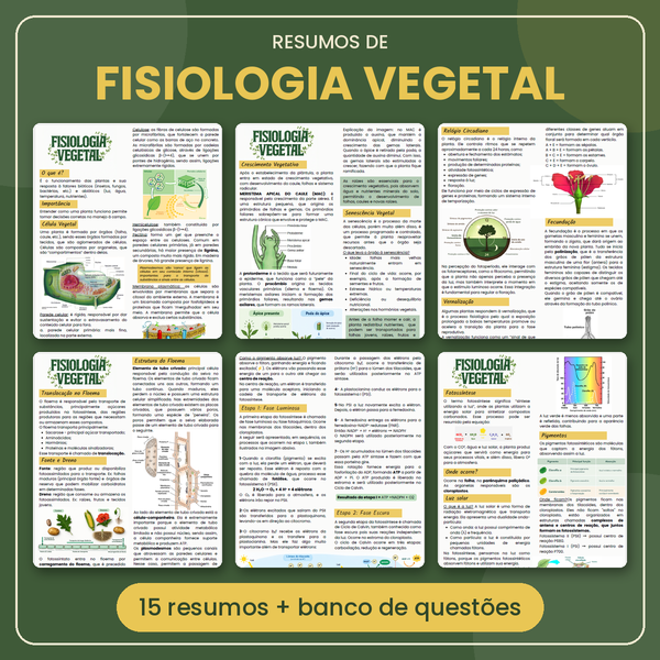 Capa dos Resumos de Fisiologia Vegetal