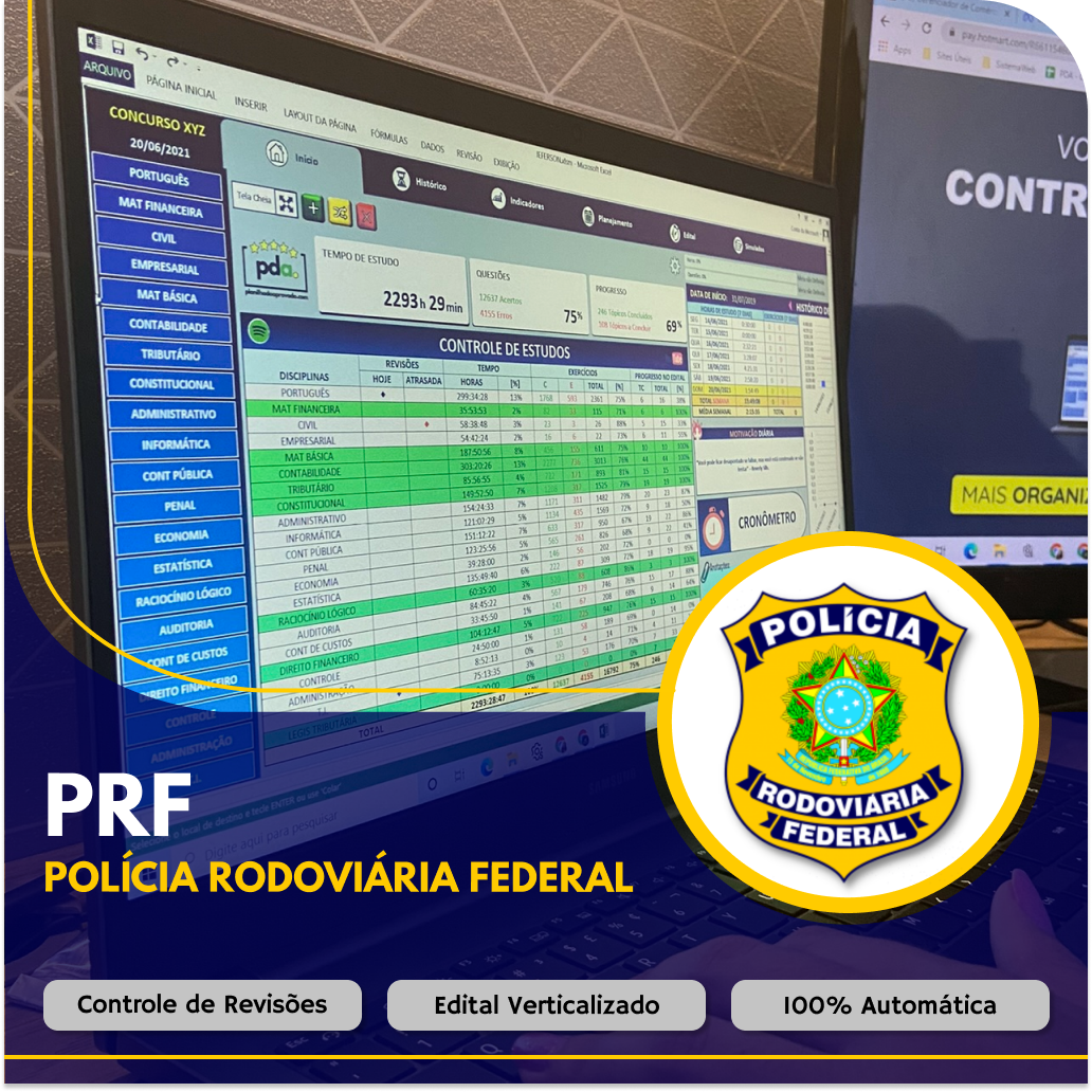 Imagem de capa para o Ebook Planilha do Aprovado - PRF