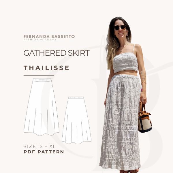 GATHERED SKIRT - THAILISSE - pdf pattern - sewing tutorial - make your ...