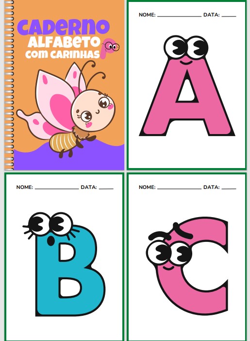 CADERNO ALFABETO COM CARINHAS - Professora Luz | Hotmart