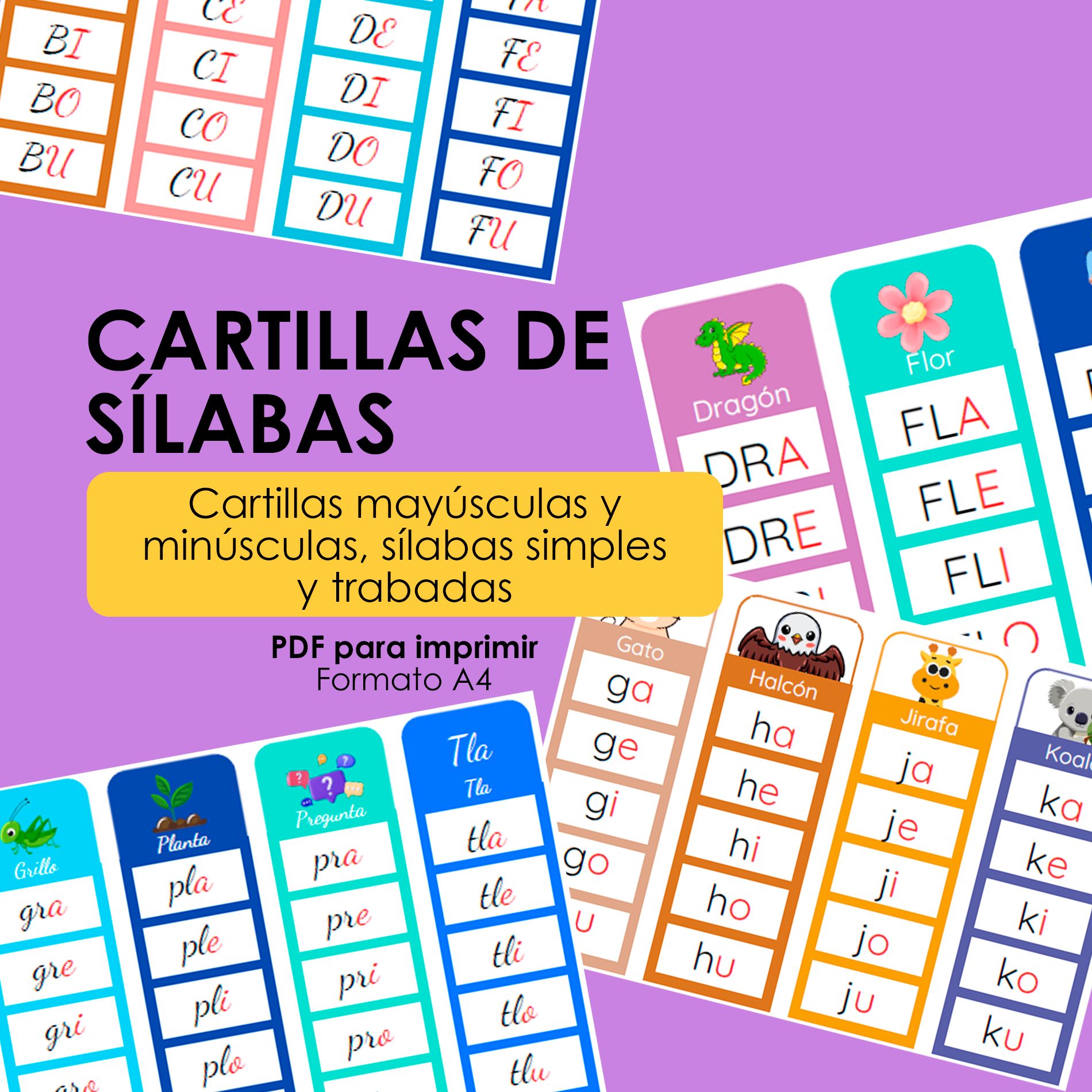 Cartillas sílabas simples y trabadas - Romina Jiménez | Hotmart