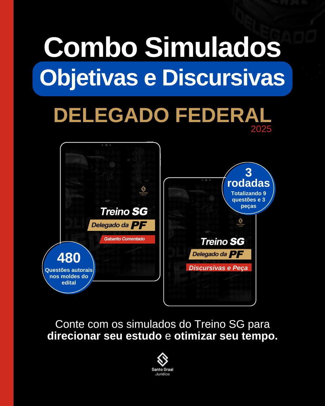 Imagem de capa para o Ebook Delegado PF 2025 | Combo Simulados - Objetiva | Discursiva