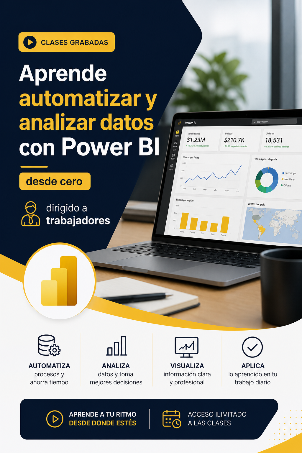 Aprende automatizar y analizar datos con Power bi desde cero - EDGA...