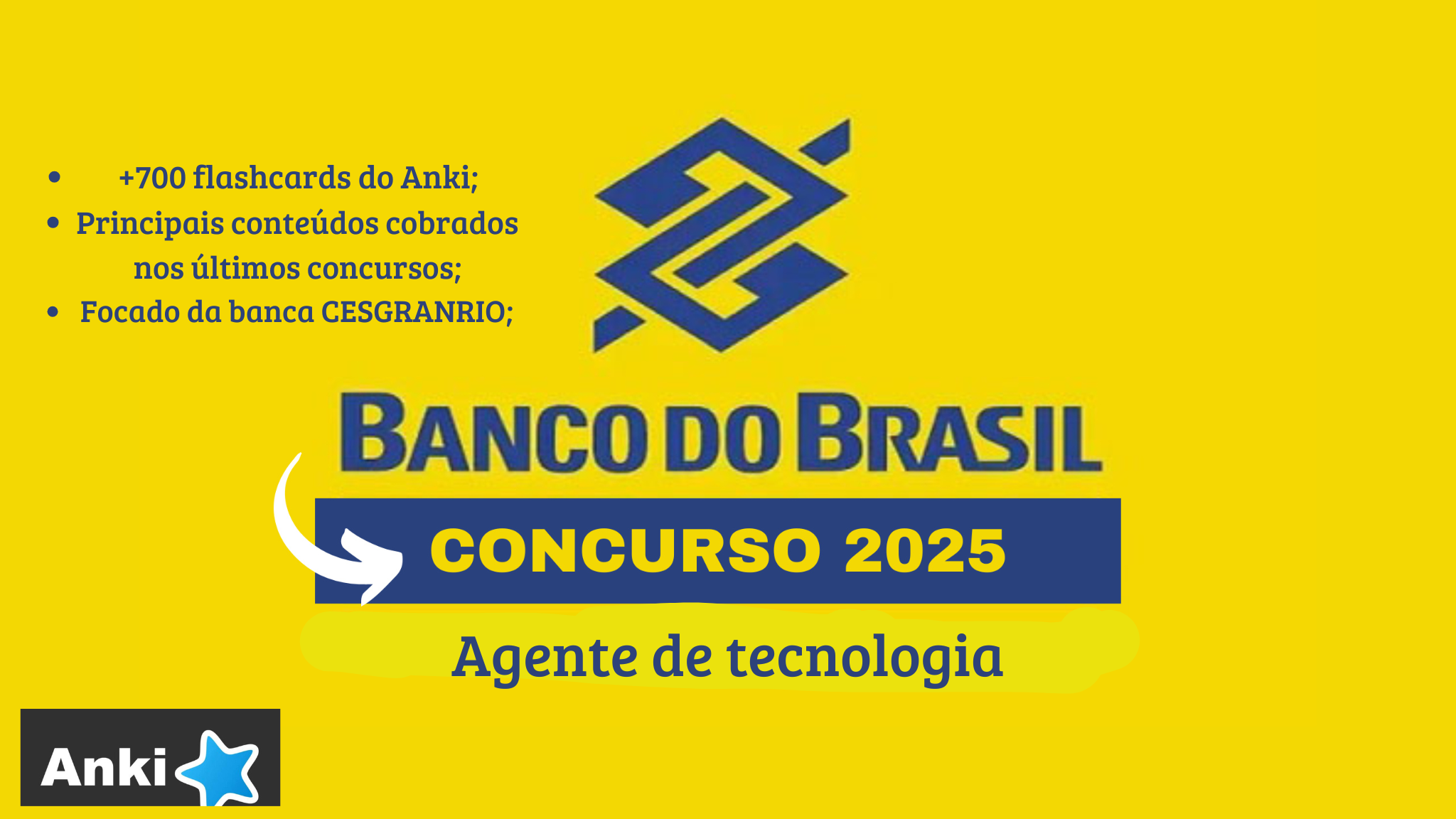 Imagem de capa para o Curso online +700 FLASHCARDS - CONCURSO BANCO DO BRASIL - AGENTE DE TECNOLOGIA