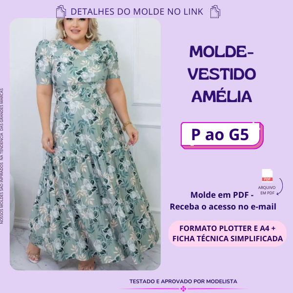 MOLDE VESTIDO AMÉLIA