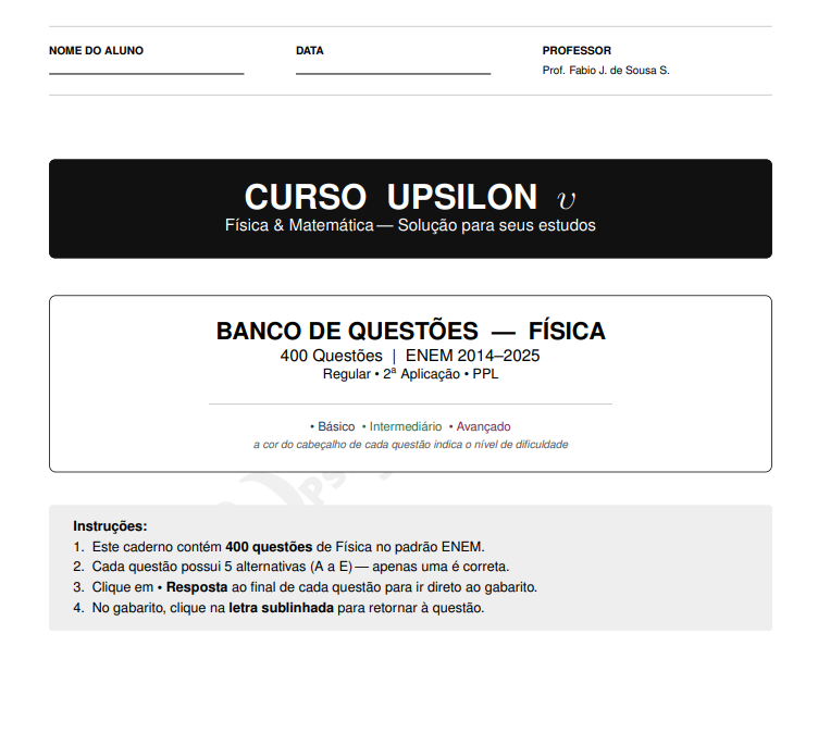 Banco Estratégico ENEM — Física | 400 Questões