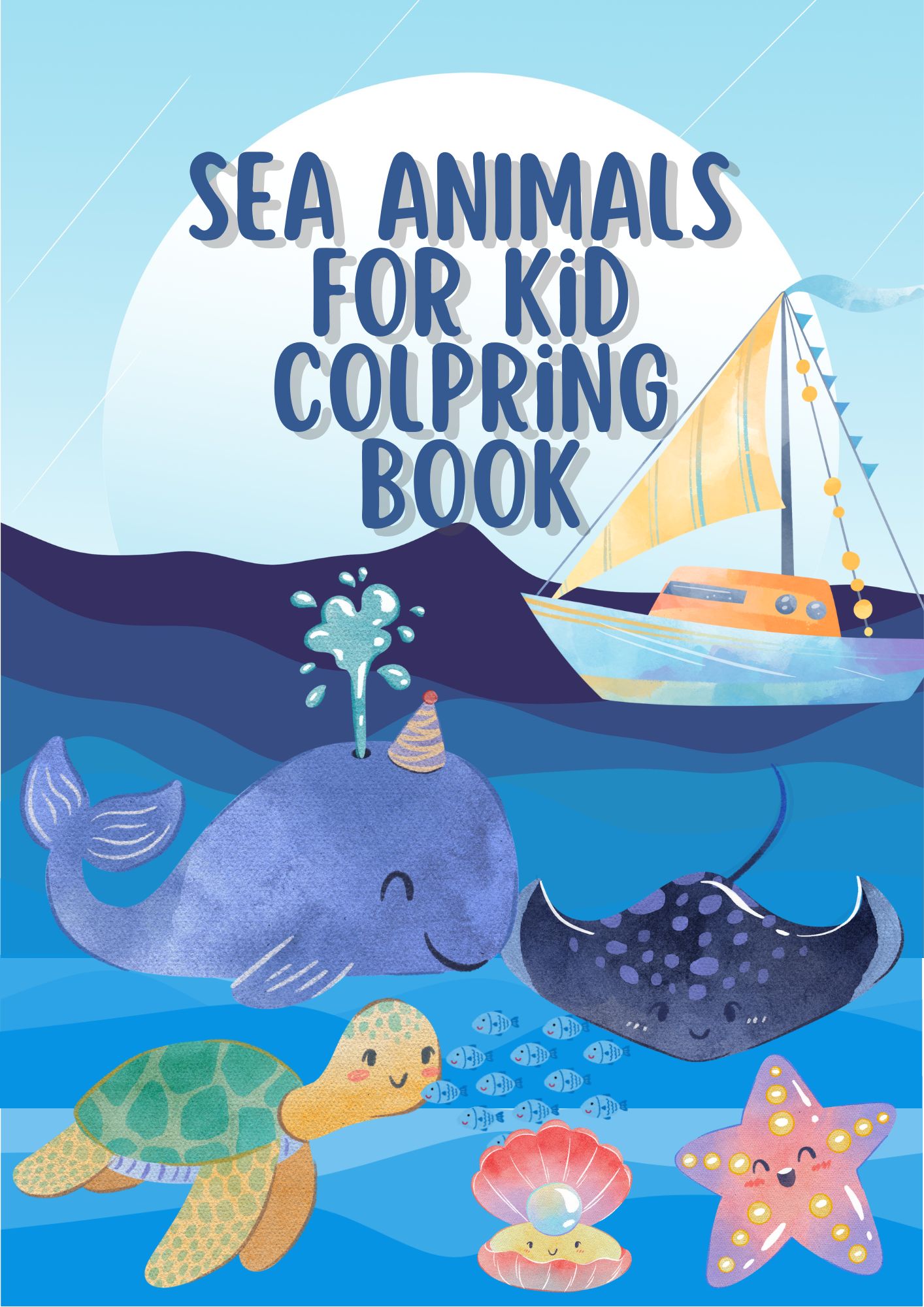 Sea Animals for kids - Coloring Book - Bruna Luana de Almeida Venân...