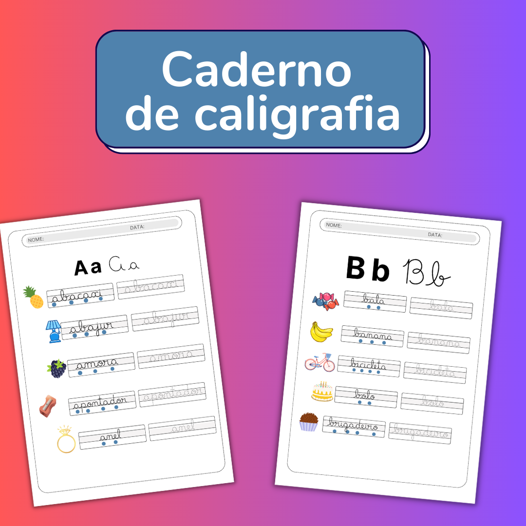 Imagem de capa para o Ebook Caderno de Caligrafia para Crianças