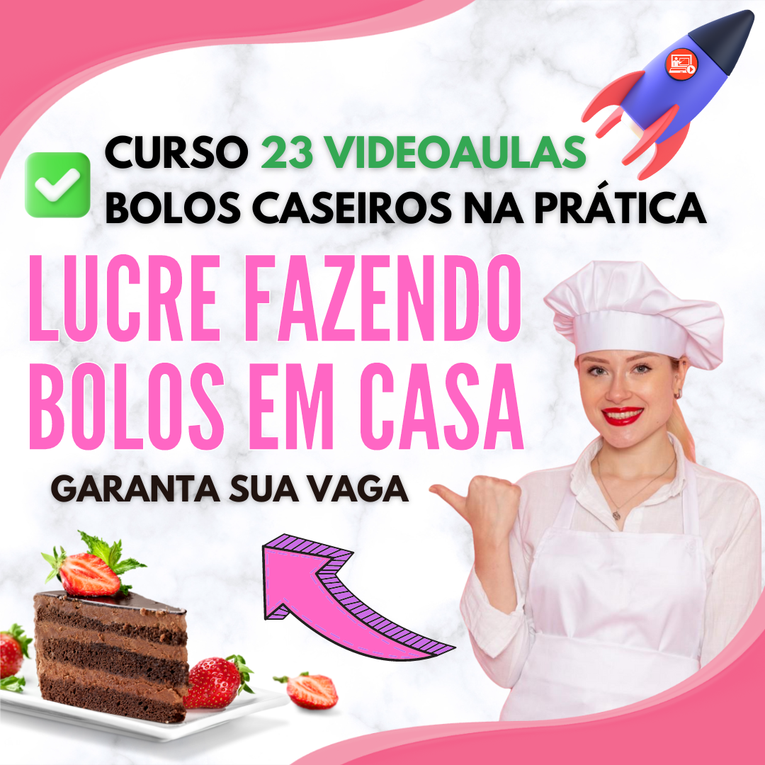 Imagem de capa para o Curso online Curso - Bolos Caseiros Lucrativos na Prática