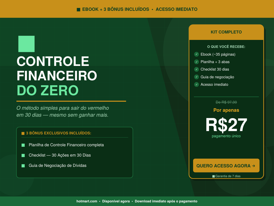 CONTROLE FINANCEIRO DO ZERO | Hotmart