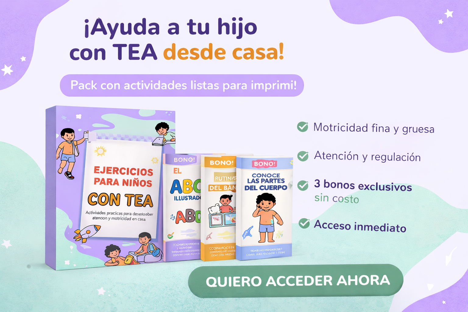 Pack de Ejercicios para Niños con TEA + 3 Bonos - antonella belen m...