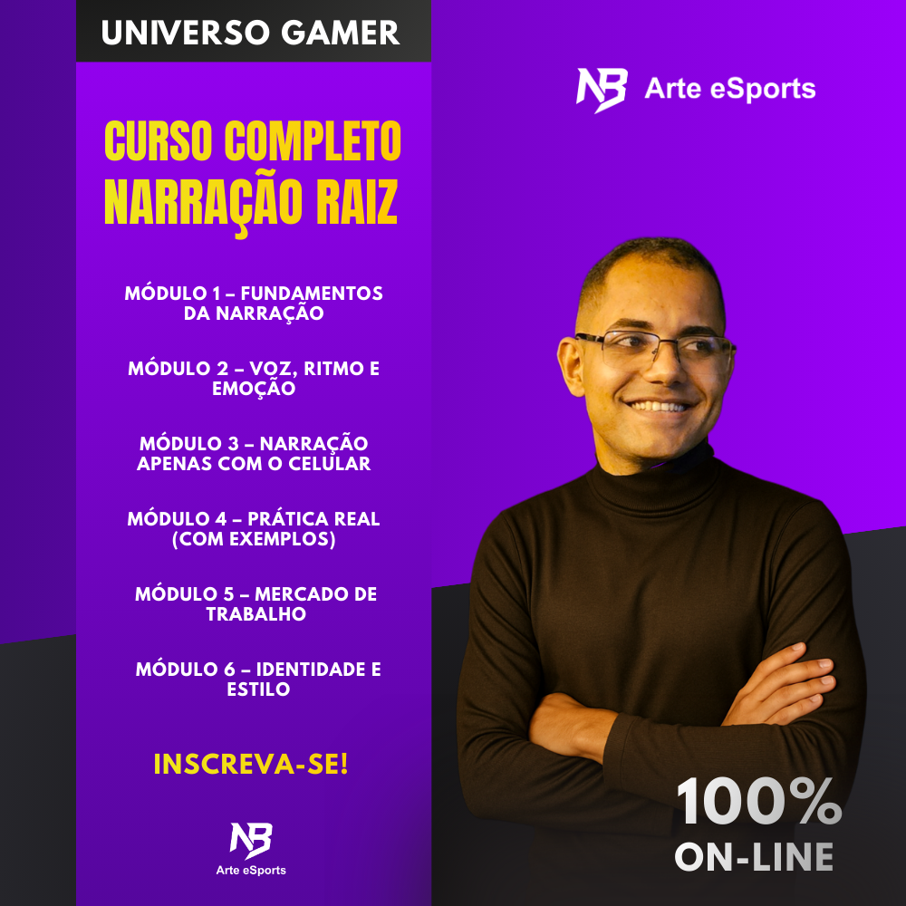 Curso completo Narração Raiz - Universo Gamer - Joabe Santos | Hotmart