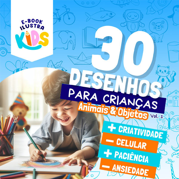 30 DESENHOS PARA CRIANÇAS APRENDEREM 1 - Animais & Objetos (de ...