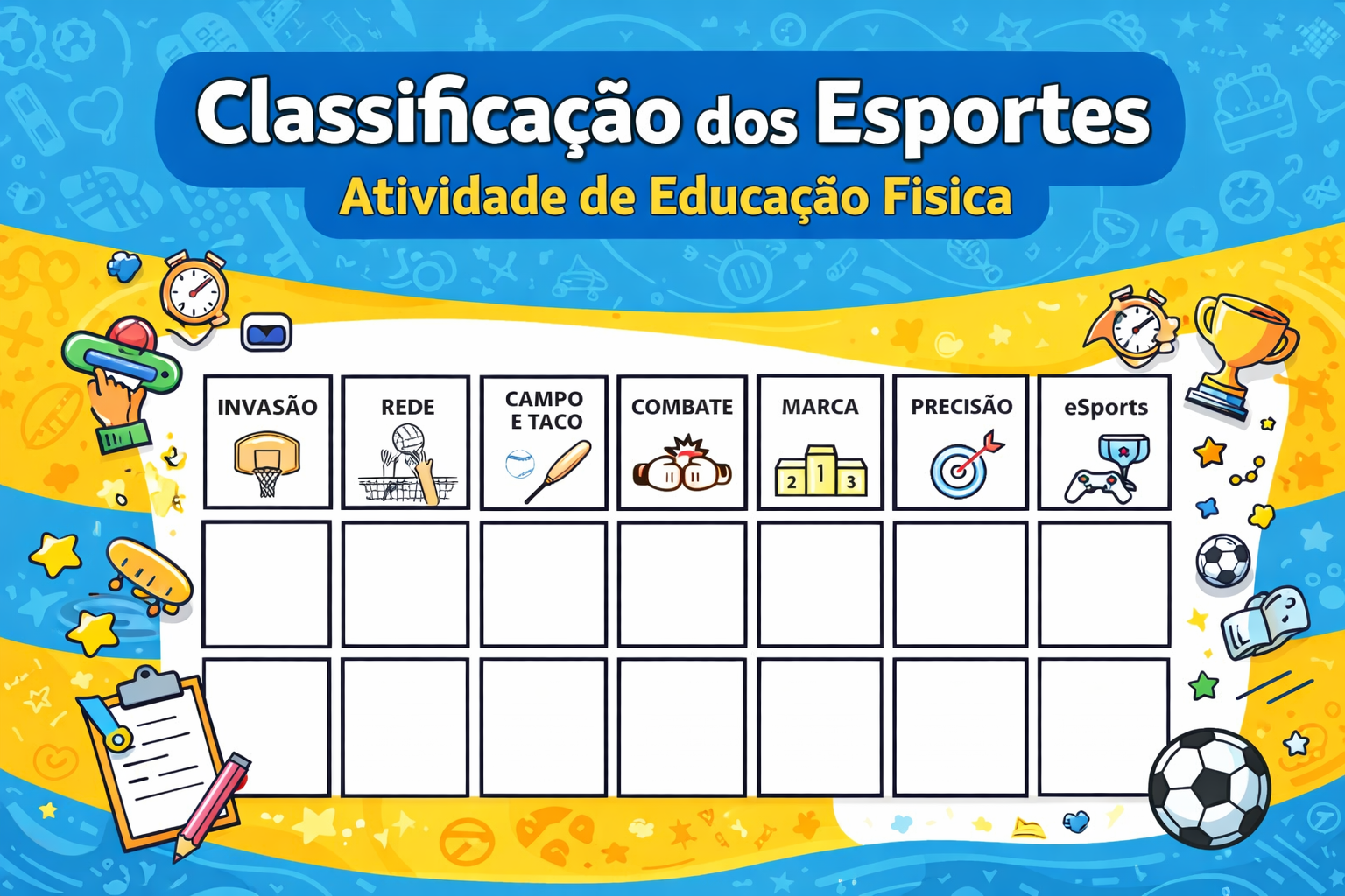 Classificação dos Esportes | Atividade Pedagógica de Educação Físic...