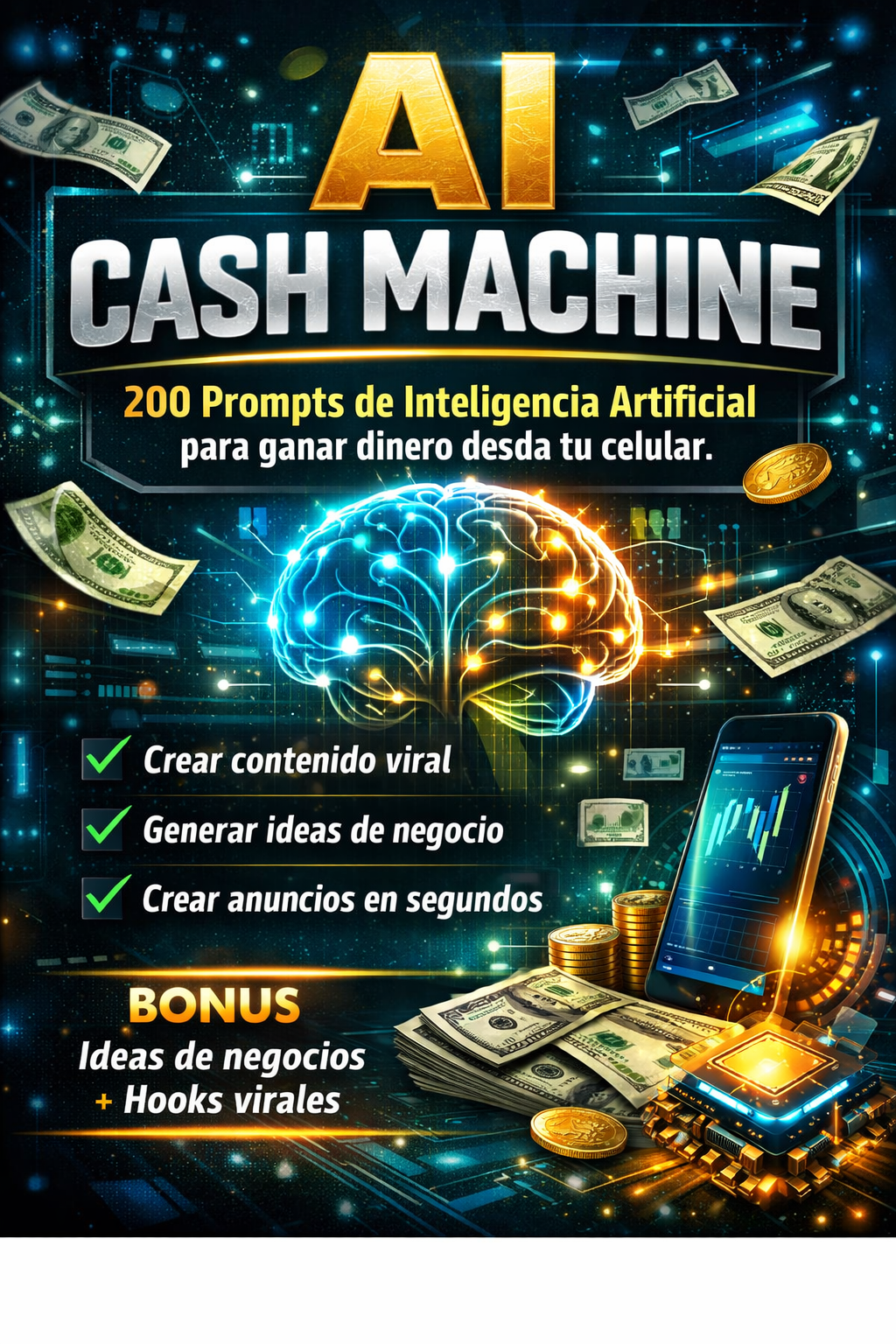 IA CASH MACHINE (Como ganar dinero usando la inteligencia artificial desde cero)
