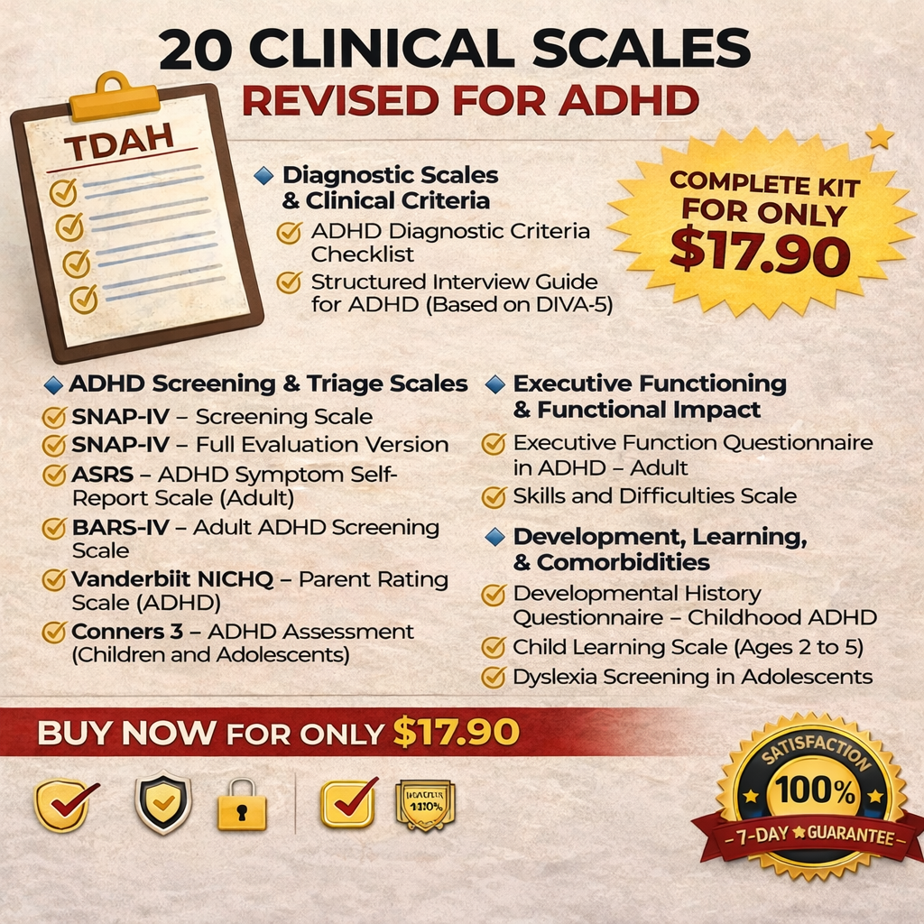 20 Clinical Scales Revised for ADHD Screening, Assessment & Functio...