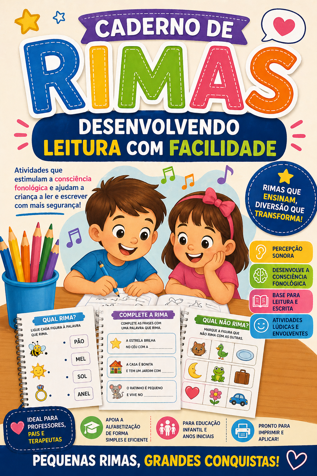 Caderno de Rimas – Desenvolvendo Leitura com Facilidade | Hotmart