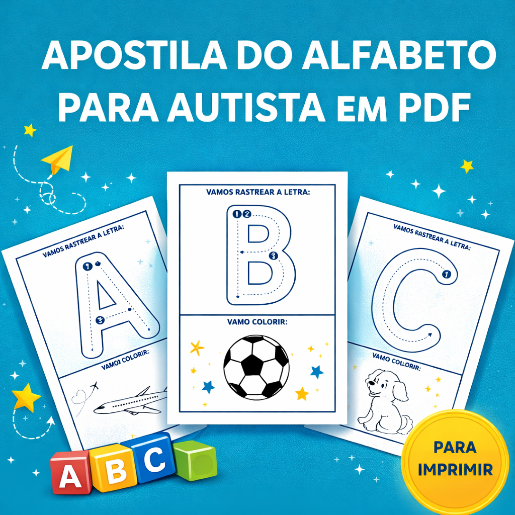 Apostila do Alfabeto para Autista – 26 Atividades de Alfabetização em PDF