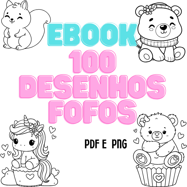 LIVRO DE COLORIR 100 DESENHOS FOFOS - Gracilla Favoreto | Hotmart