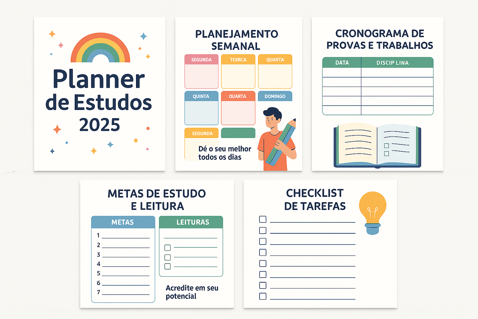 Planner de Estudos 2025 – Organize sua Rotina com Clareza - Yuri So...